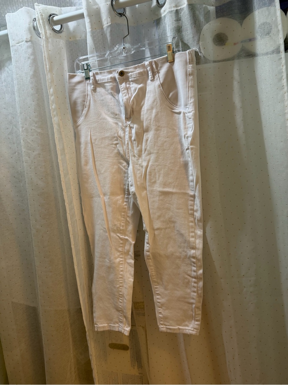 SHEIN White Cropped High-Rise Women's Maternity Ankle Pants